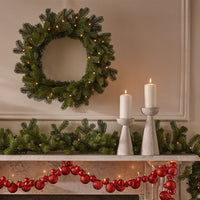 24" HIGHGROVE SPRUCE PRE LIT WREATH - 35 WW LED