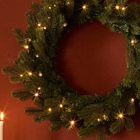 24" HIGHGROVE SPRUCE PRE LIT WREATH - 35 WW LED