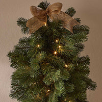 24" HIGHGROVE SPRUCE TEARDROP PRE LIT WREATH - 35 WW LED