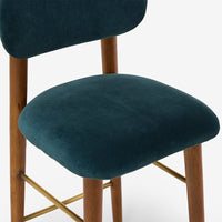 LAYLA BAR STOOL - PETROL BLUE VELVET