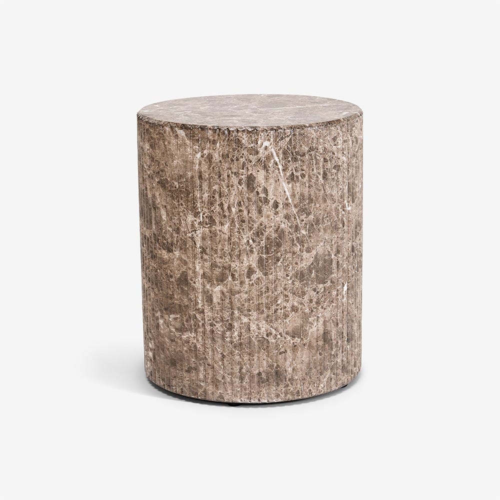 Maru Stool / Side Table - Brown Marble Finish