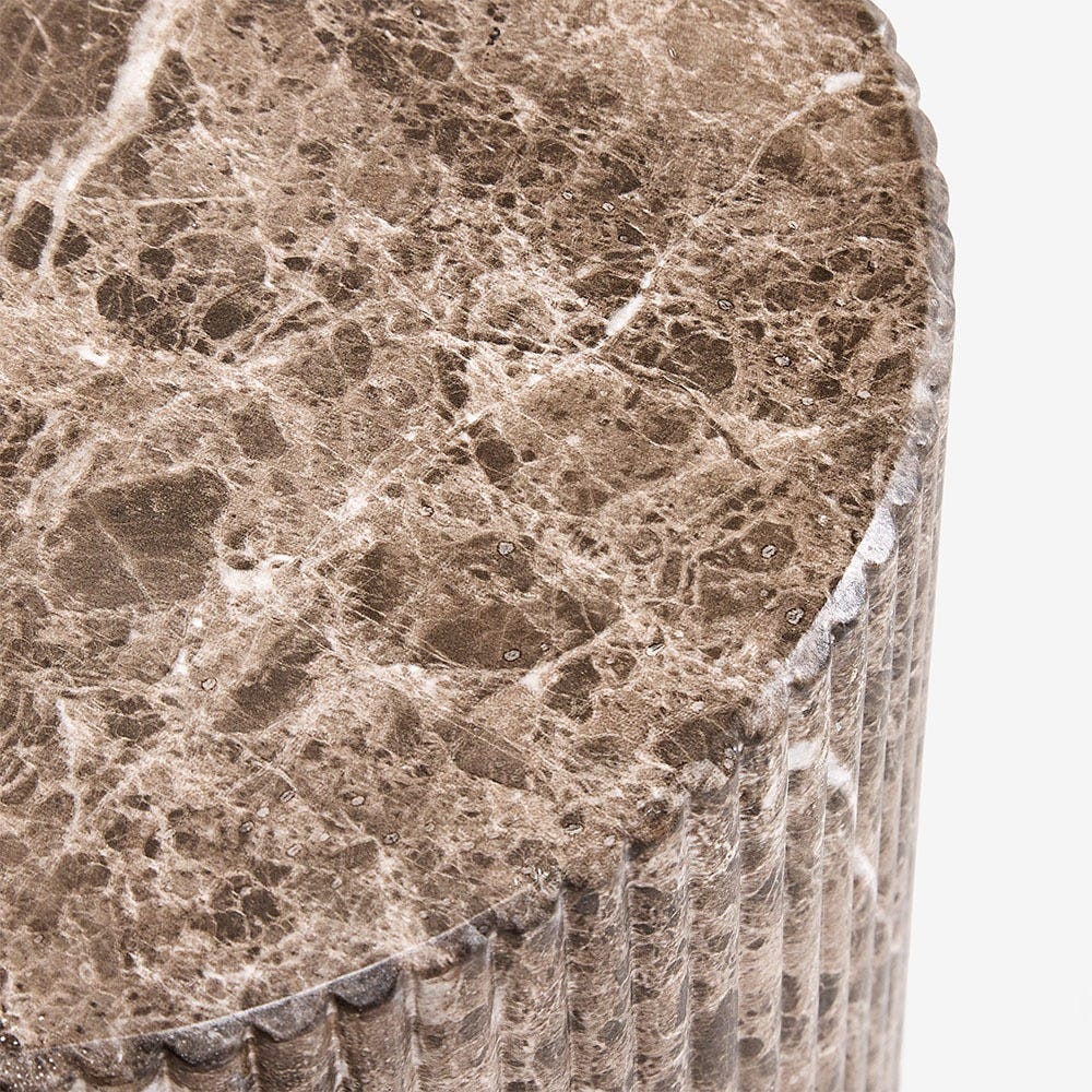 Maru Stool / Side Table - Brown Marble Finish