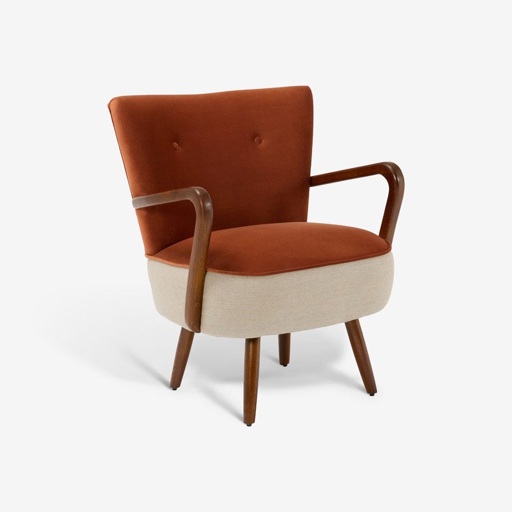 Calvin Armchair in Rust Velvet