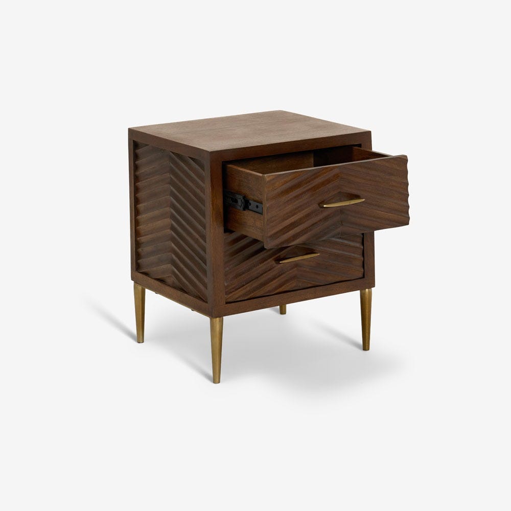 FANDANGO BEDSIDE DRAWERS - DARK STAIN