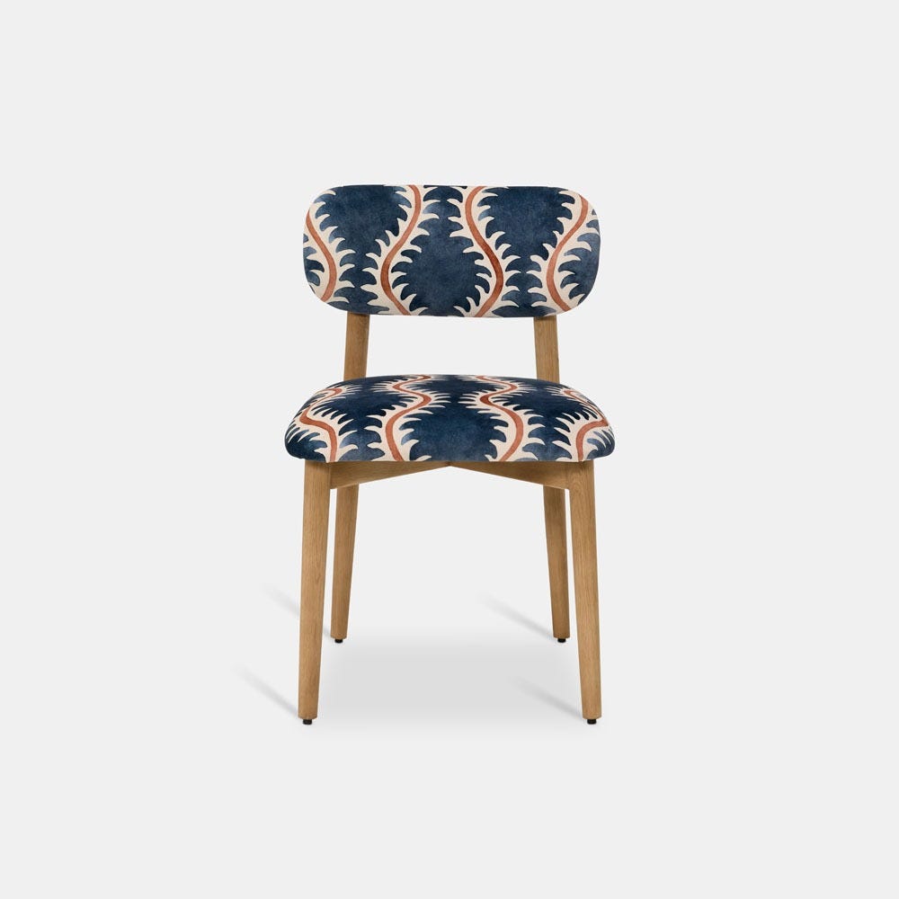 LAYLA OAK DINING CHAIR IN LINWOOD FABRIC