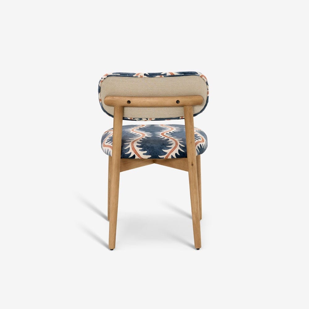 LAYLA OAK DINING CHAIR IN LINWOOD FABRIC