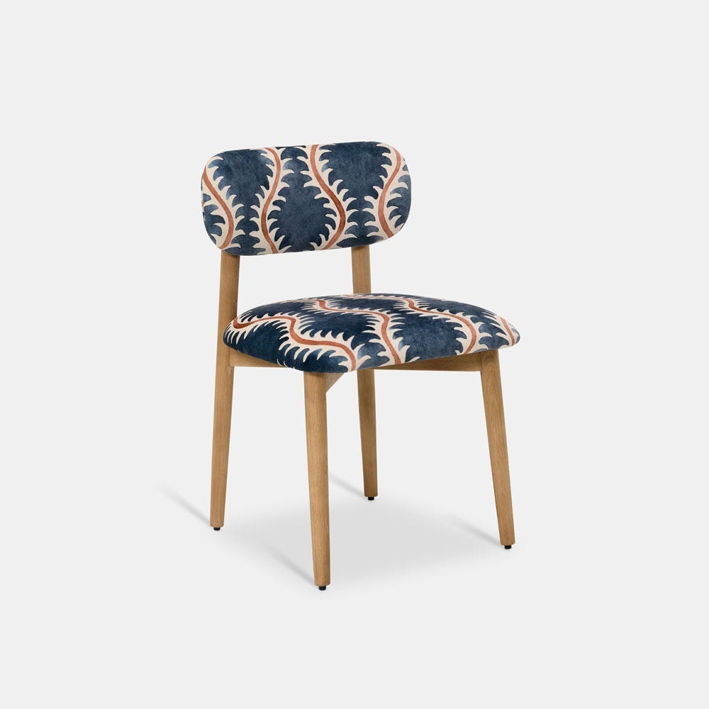 LAYLA OAK DINING CHAIR IN LINWOOD FABRIC