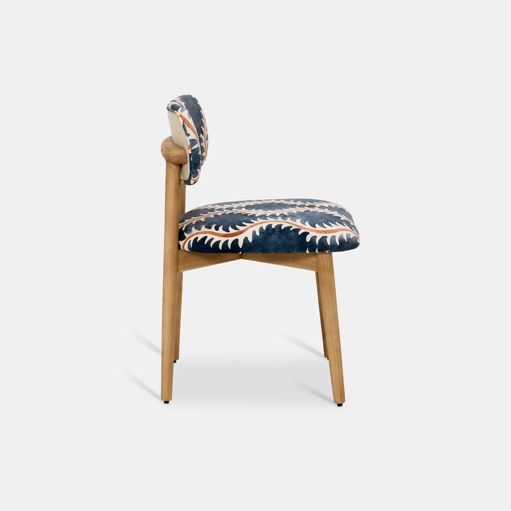 LAYLA OAK DINING CHAIR IN LINWOOD FABRIC
