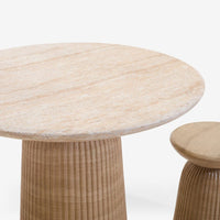 MASON BISTRO TABLE IN TRAVERTINE FINISH EFFECT