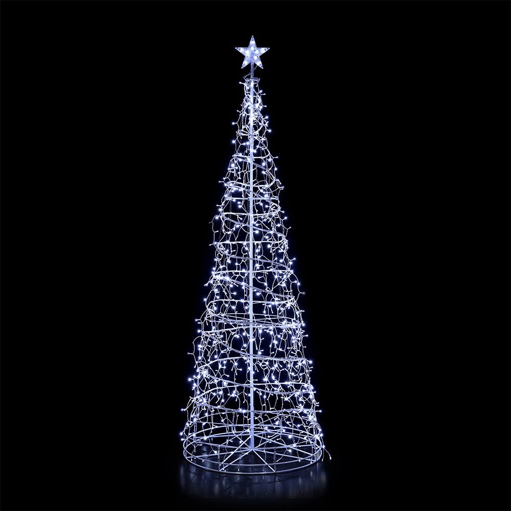 2.5M WHITE TWINKLING ICICLE SPIRAL TREE WITH 835 LEDS