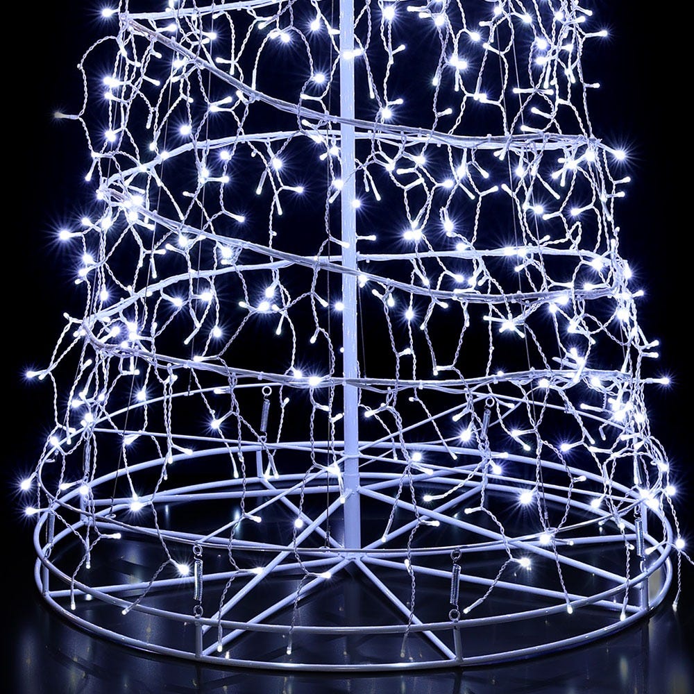 2.5M WHITE TWINKLING ICICLE SPIRAL TREE WITH 835 LEDS