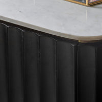 Flute Marble Drinks Cabinet - Black