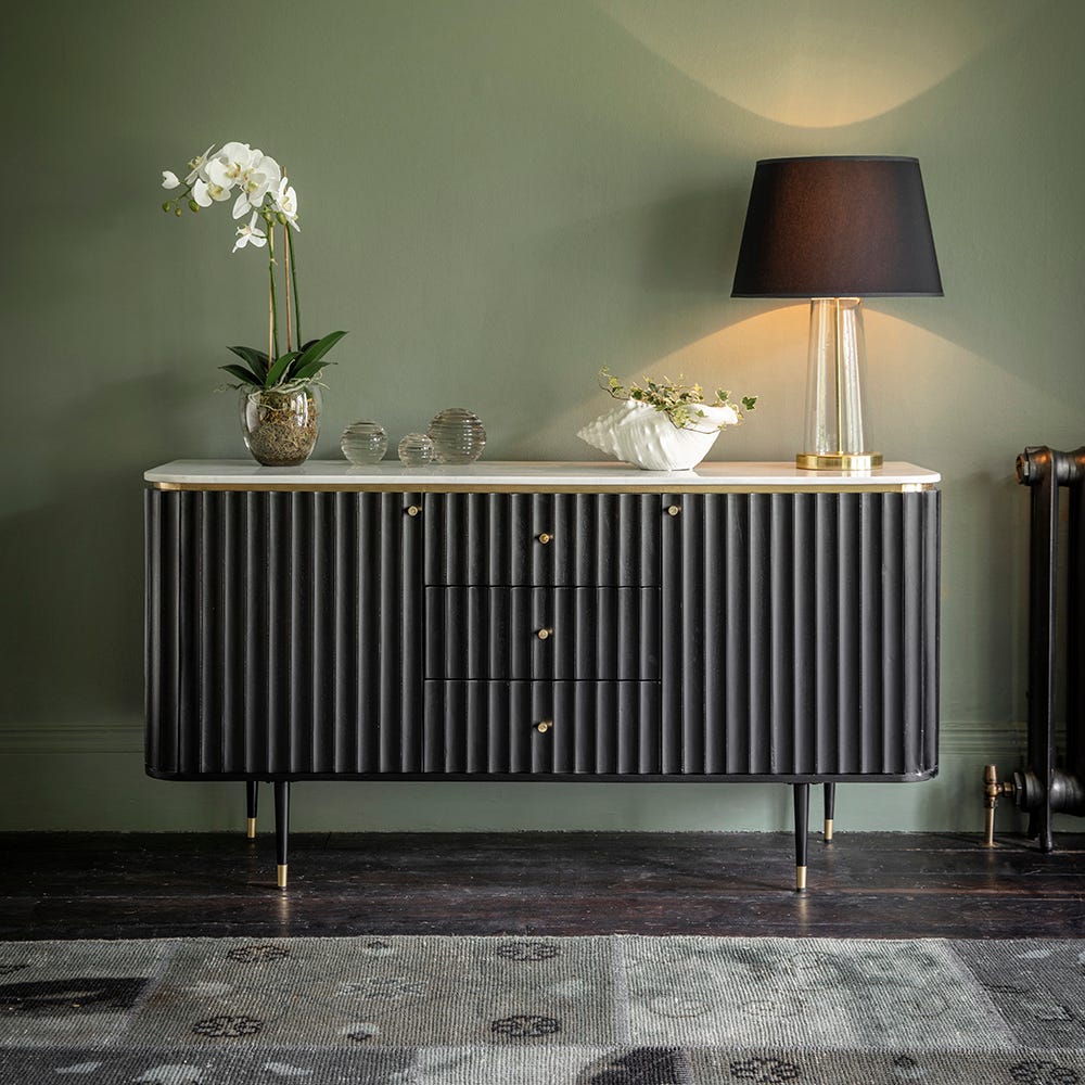 Flute Marble Sideboard