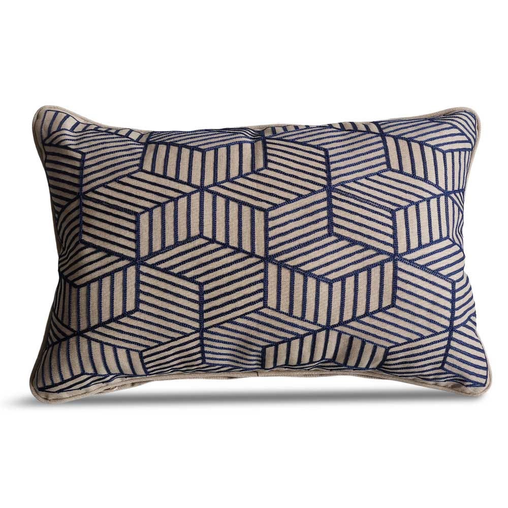Striped Embroidered Scatter Cushion40 X 60Cm Rectangle
