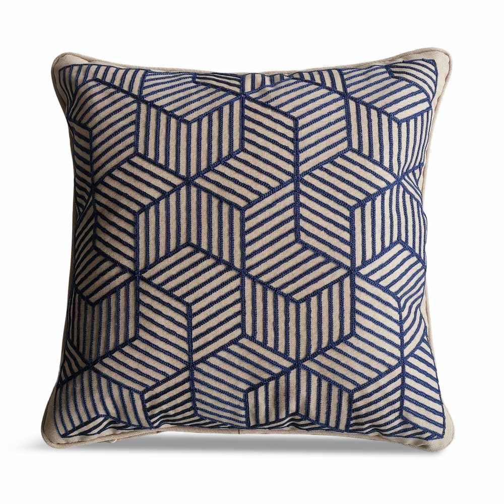 Striped Embroidered Scatter Cushion 50cm Square