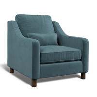 Hampton Armchair In Airforce Eco Velvet