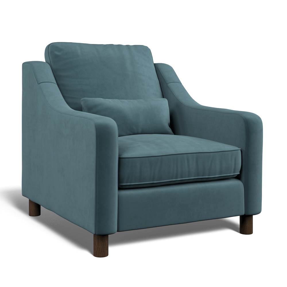 Hampton Armchair In Airforce Eco Velvet