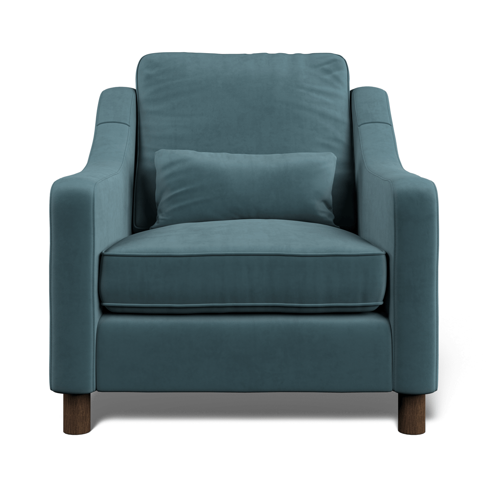 Hampton Armchair In Airforce Eco Velvet