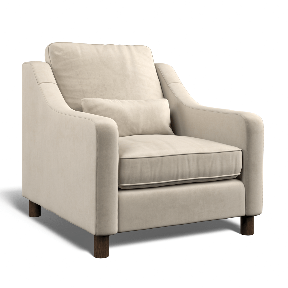 Hampton Armchair In Bone Eco Velvet