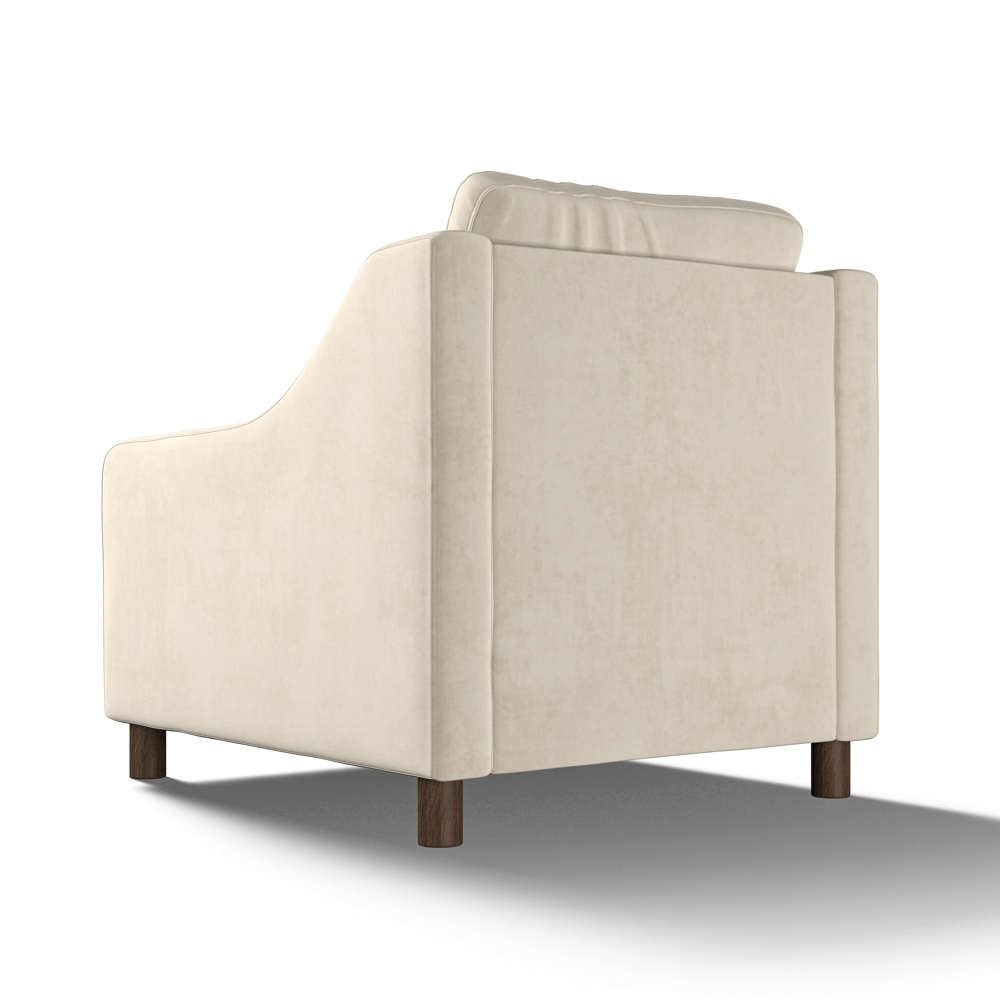 Hampton Armchair In Bone Eco Velvet