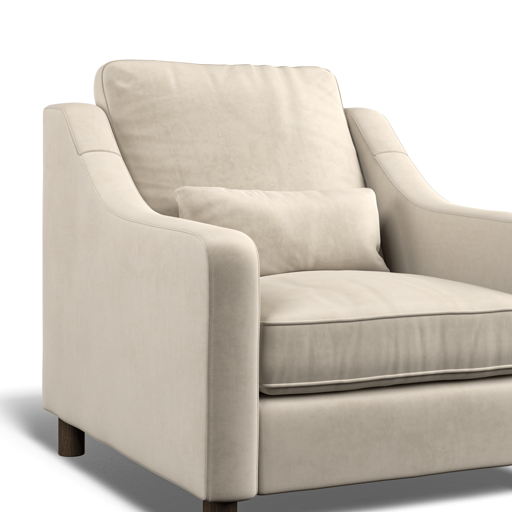 Hampton Armchair In Bone Eco Velvet