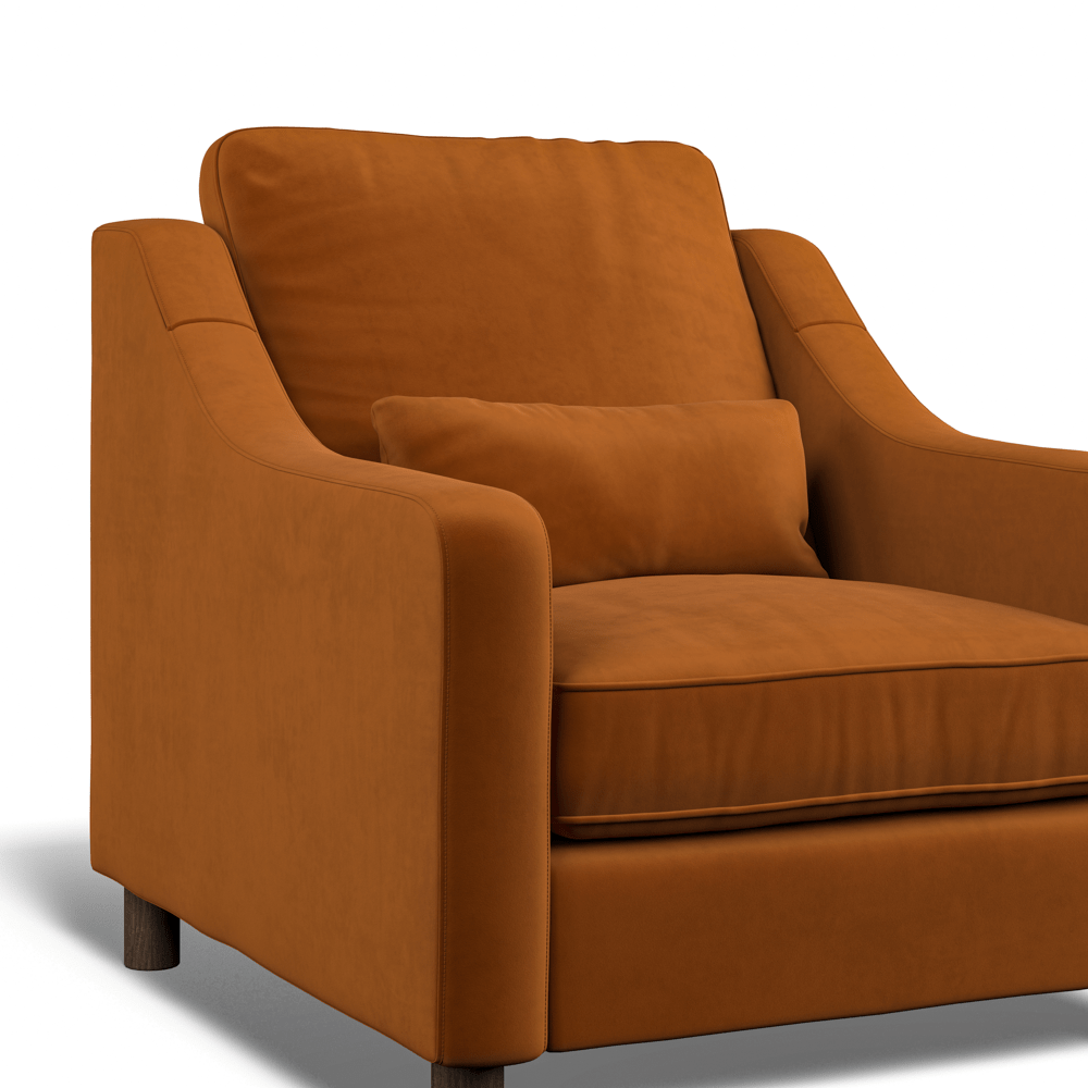 Hampton Armchair In Burnt Easy Velvet