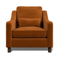Hampton Armchair In Burnt Easy Velvet