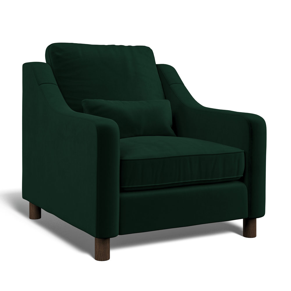 Hampton Armchair In Hunter Eco Velvet