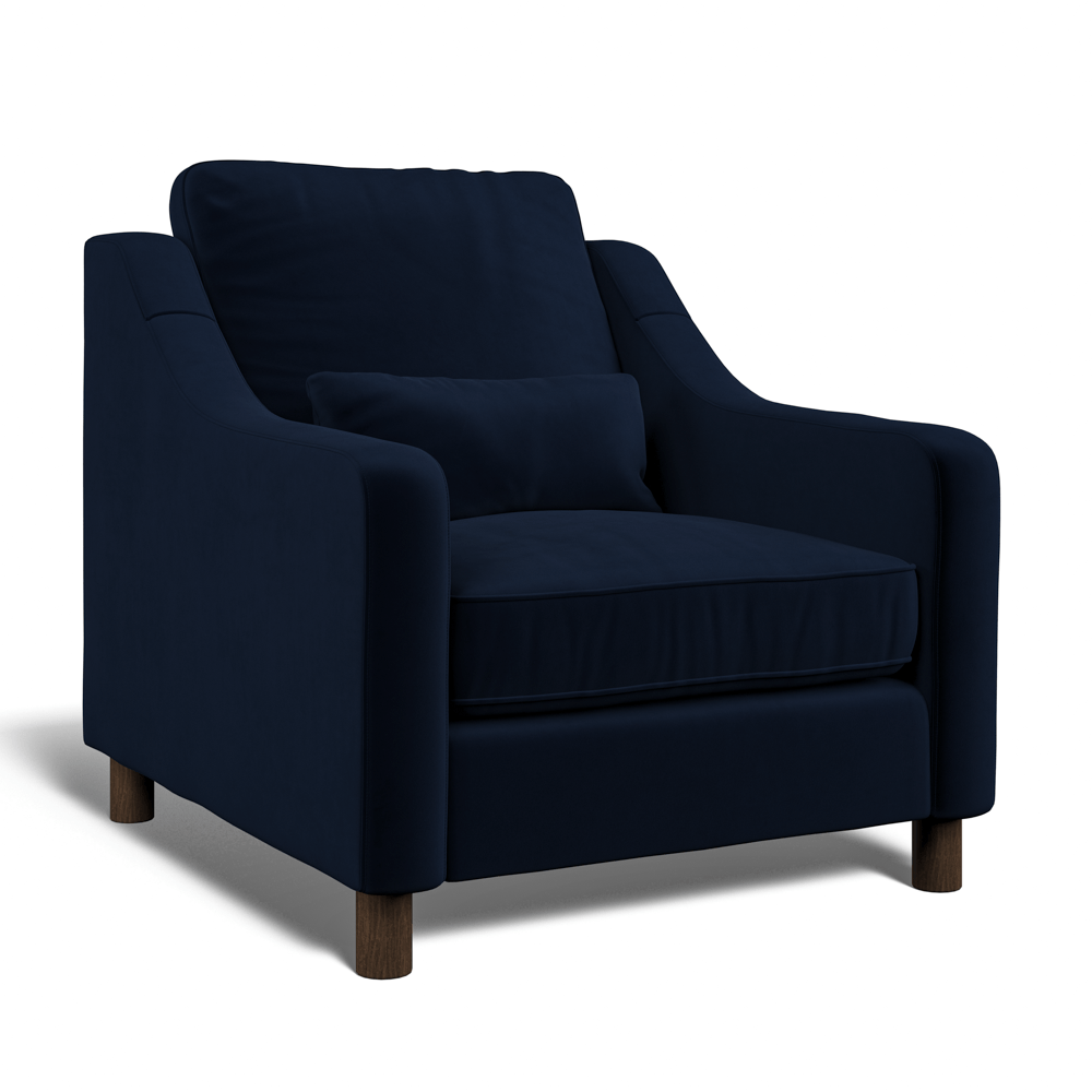 Hampton Armchair In Indigo Eco Velvet