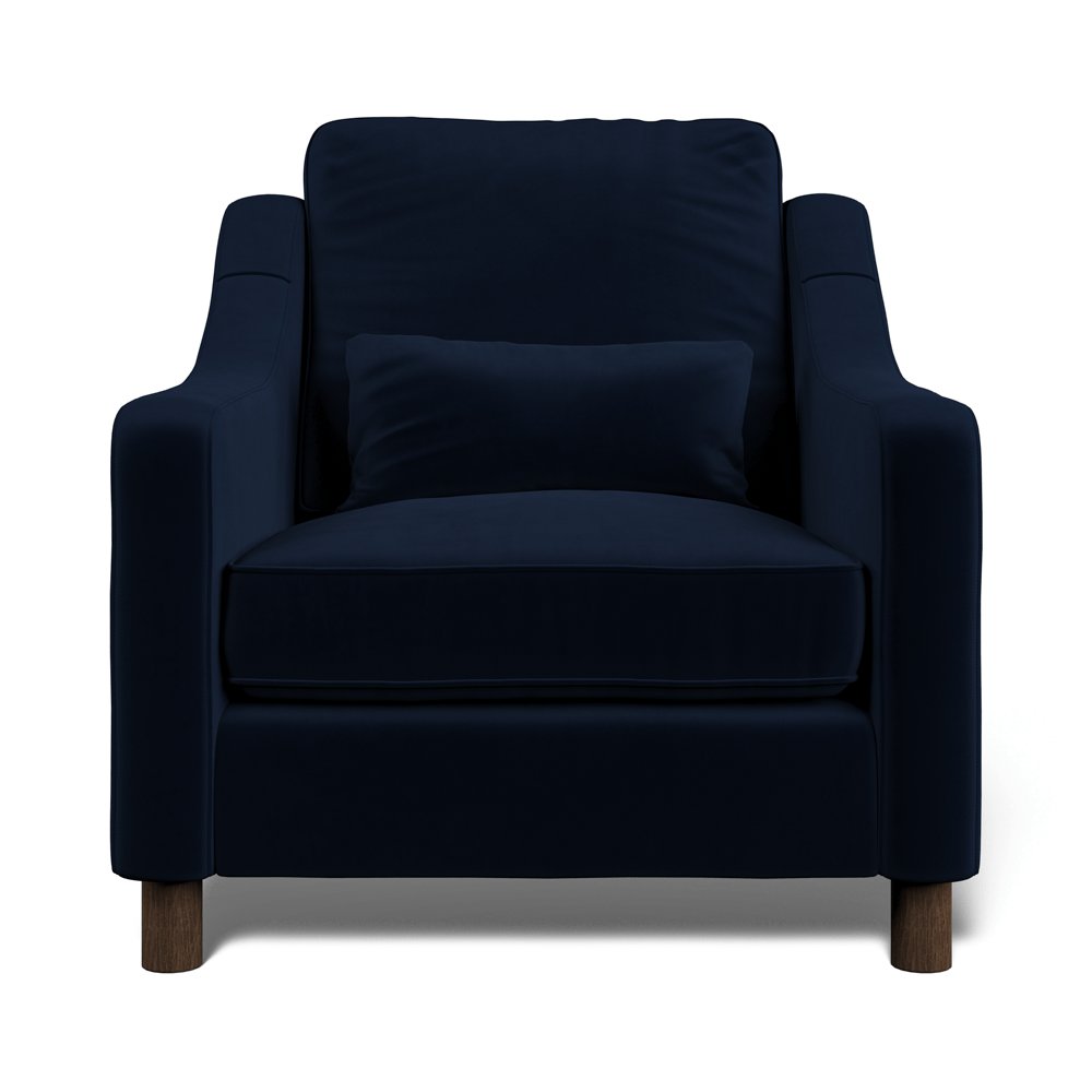 Hampton Armchair In Indigo Eco Velvet