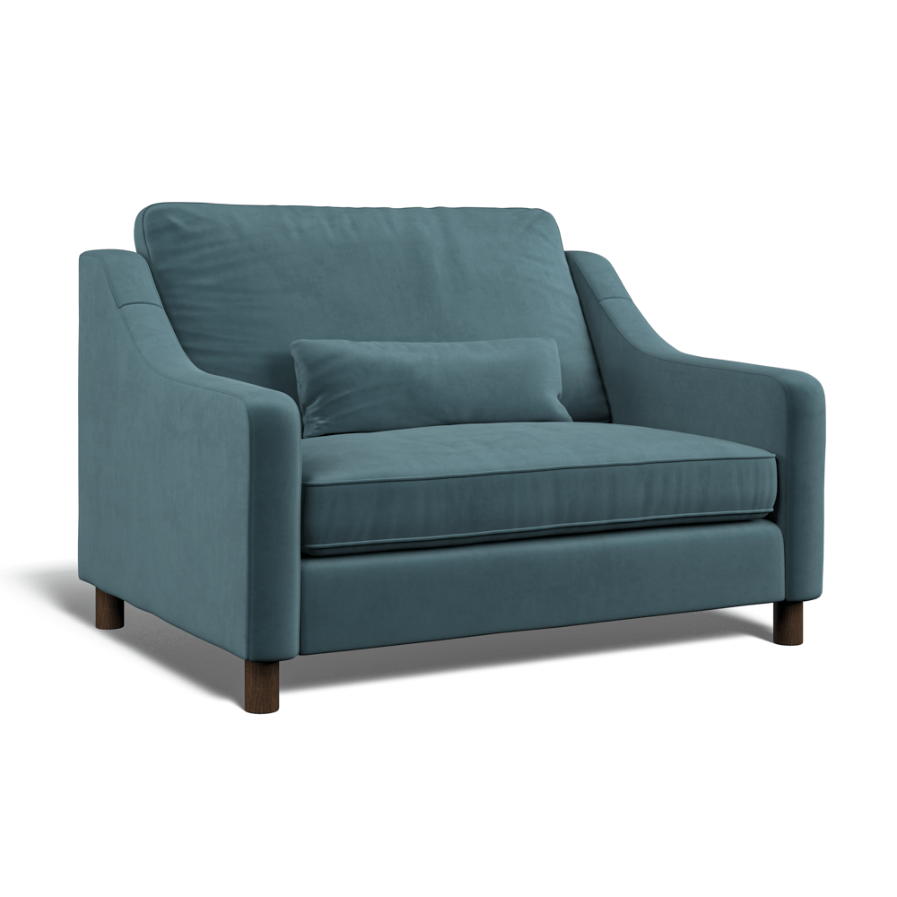 Hampton Loveseat In Airforce Easy Care Velvet