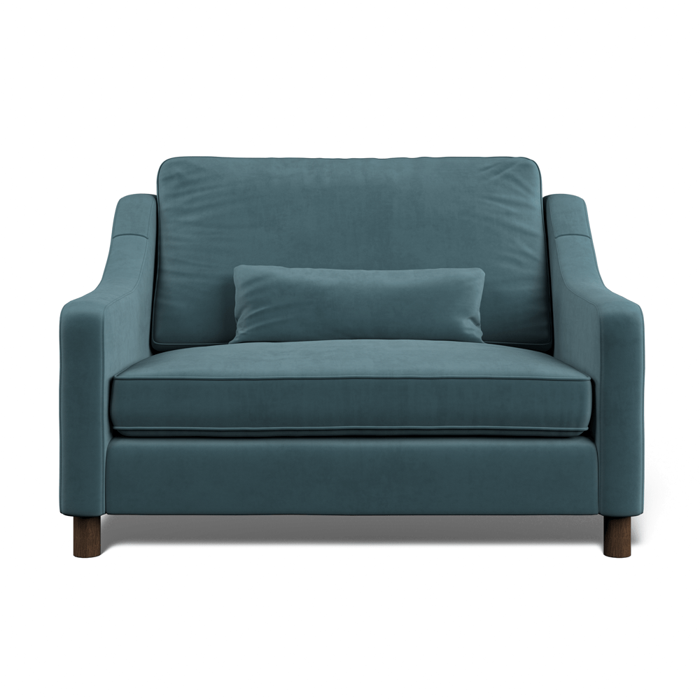 Hampton Loveseat In Airforce Easy Care Velvet