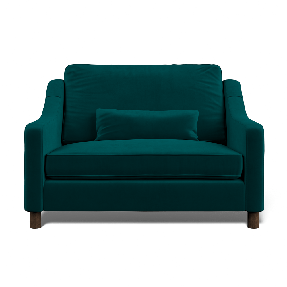 Hampton Loveseat In Mallard Easy Care Velvet