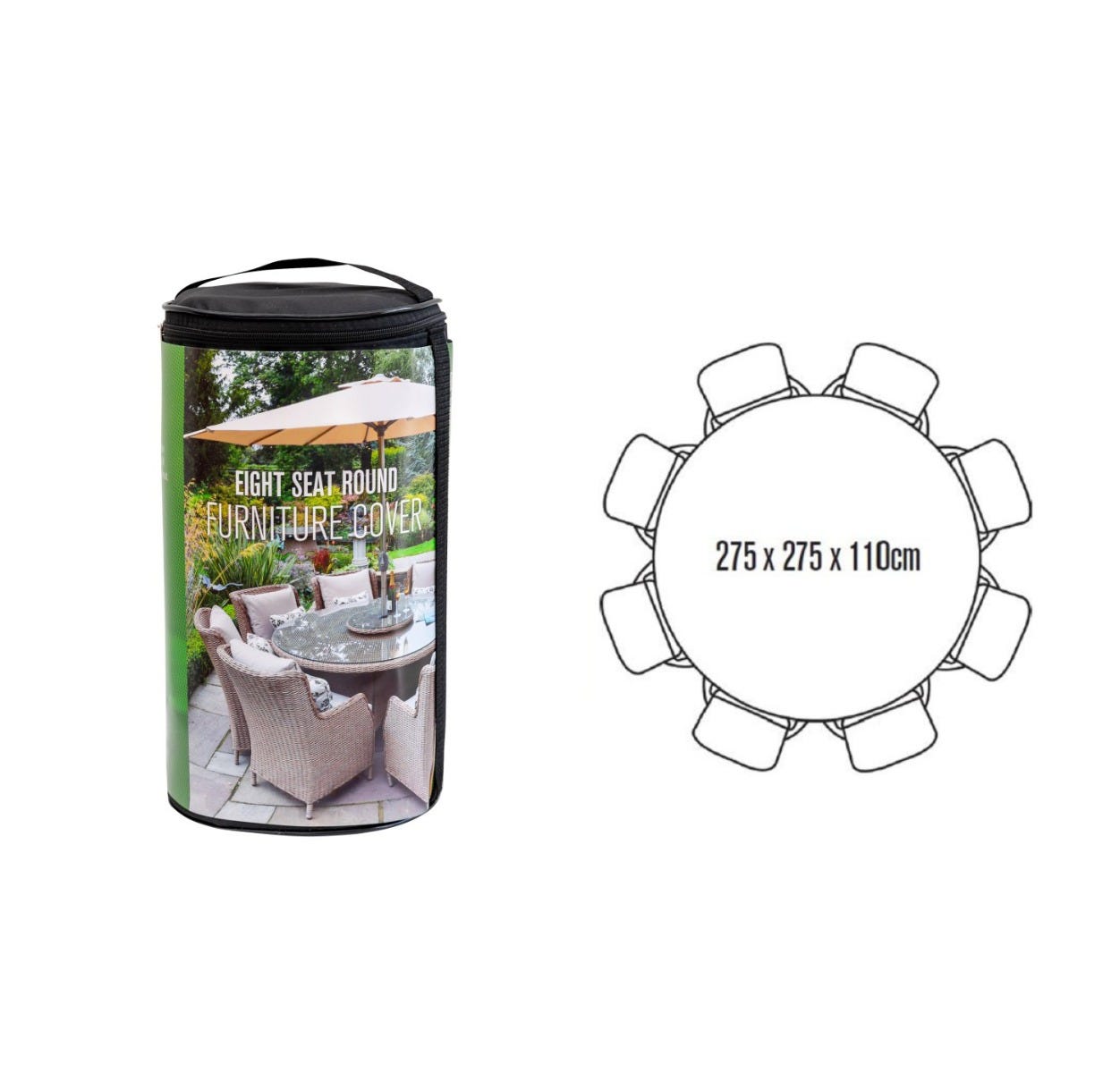 DELUXE COVER - 8 SEAT ROUND DINING SET
