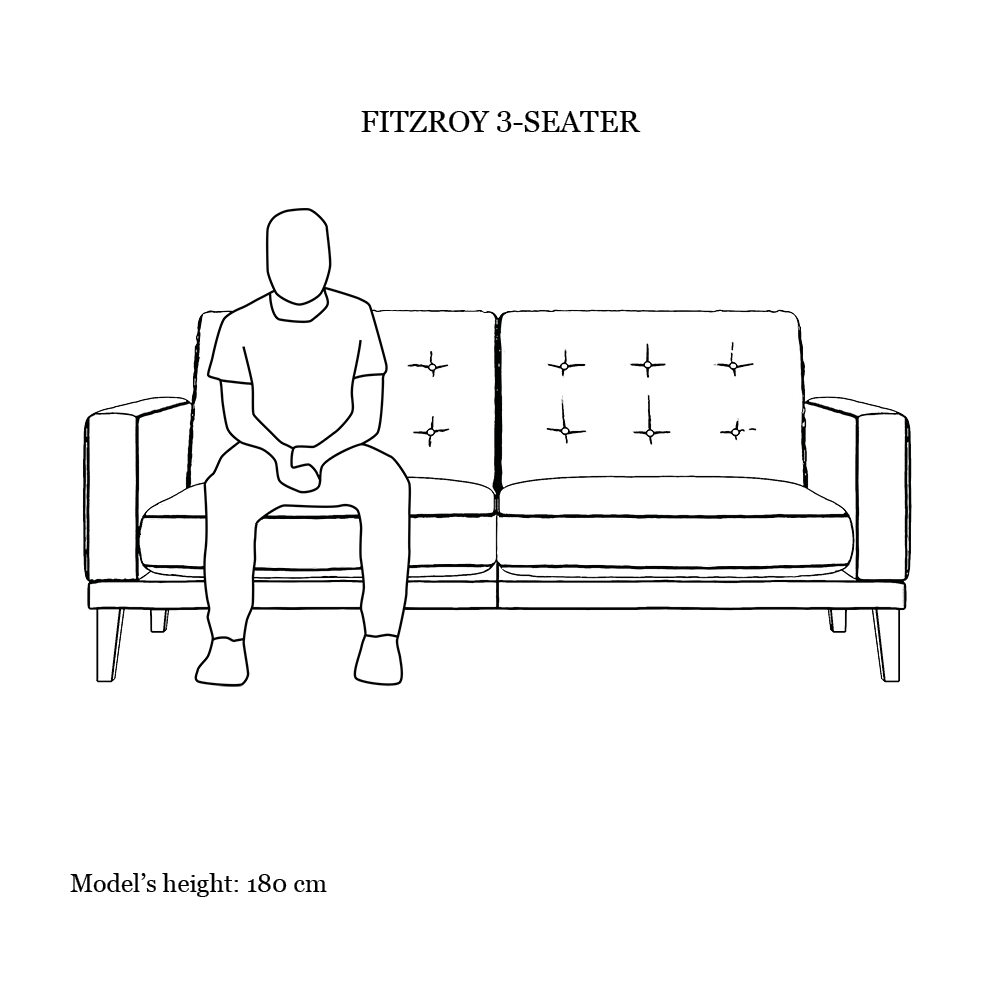Fitzroy 3-Seat Sofa In Burnt Easy Care Velvet