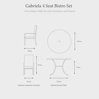 Gabriela 4 Seat Dining Set with Parasol