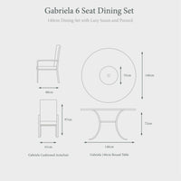 Gabriela 6 Seat Dining Set with Lazy Susan and Parasol