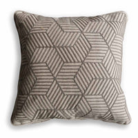 Grey Striped Embroidered Scatter Cushion-50cm Square
