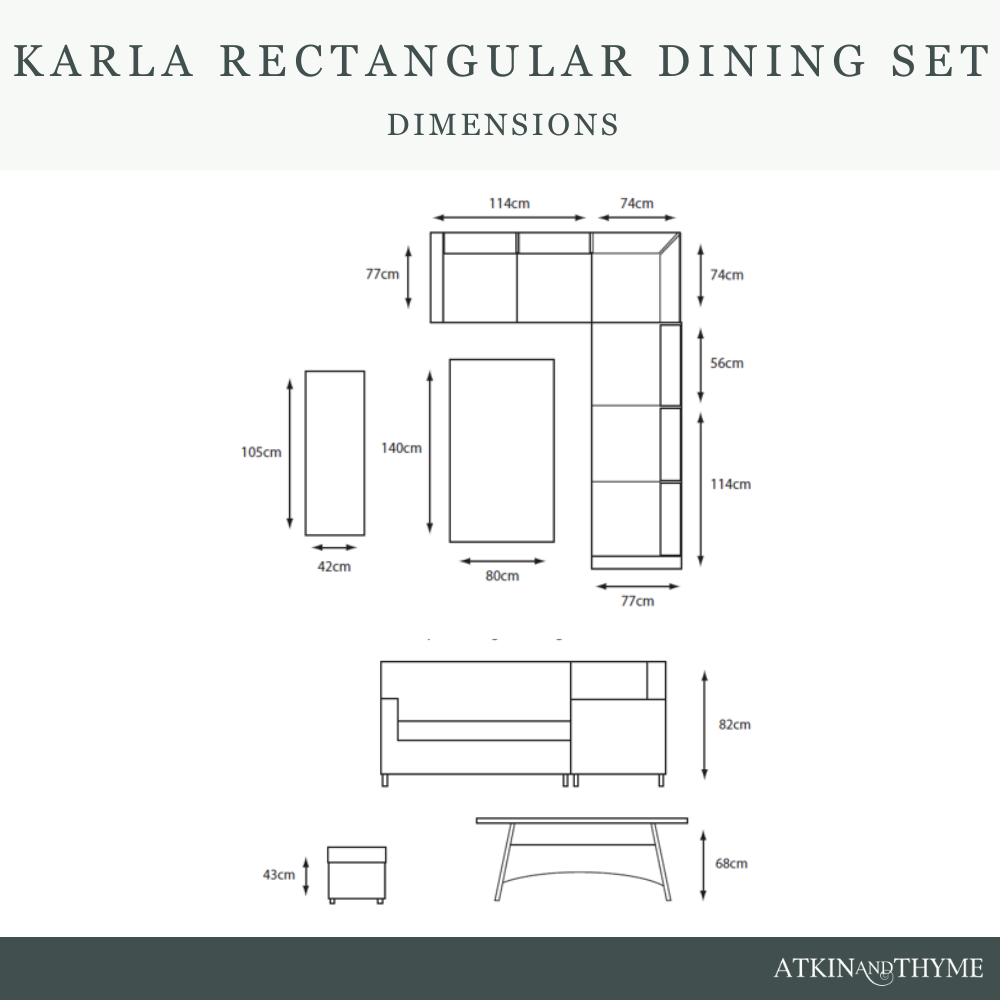 KARLA RATTAN RECTANGULAR LOUNGE DINING SET