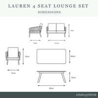 LAUREN 4 SEAT LOUNGE SET IN GREEN