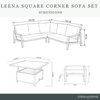 LEENA SQUARE MODULAR DINING SET