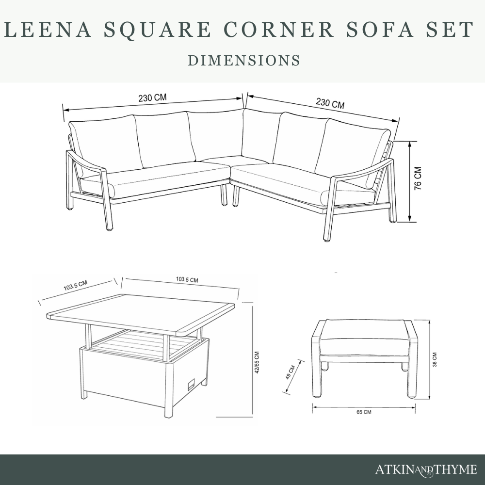 LEENA SQUARE MODULAR DINING SET
