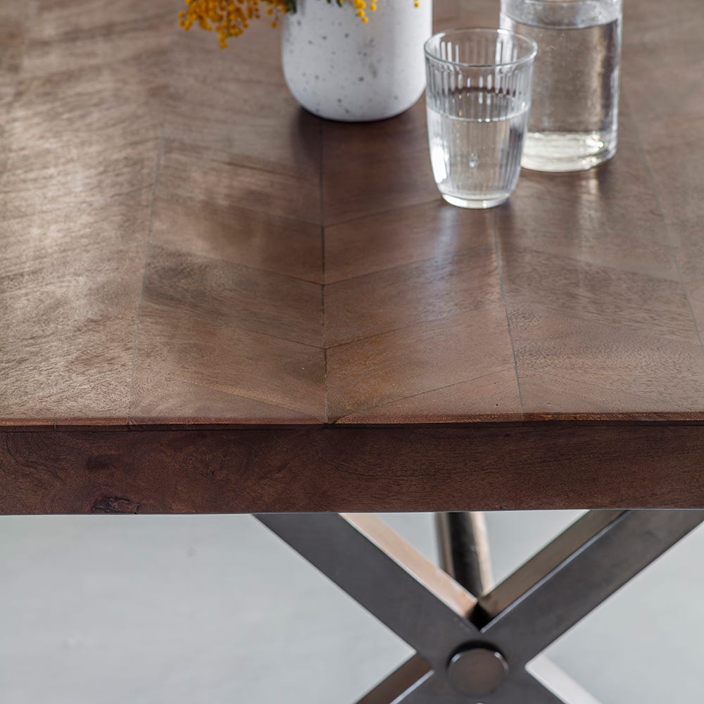 Logan Dining Table - Gun Metal Legs - Large