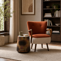 Burnished Copper And Marble Side Table