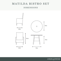 MATILDA 2 SEAT BISTRO SET