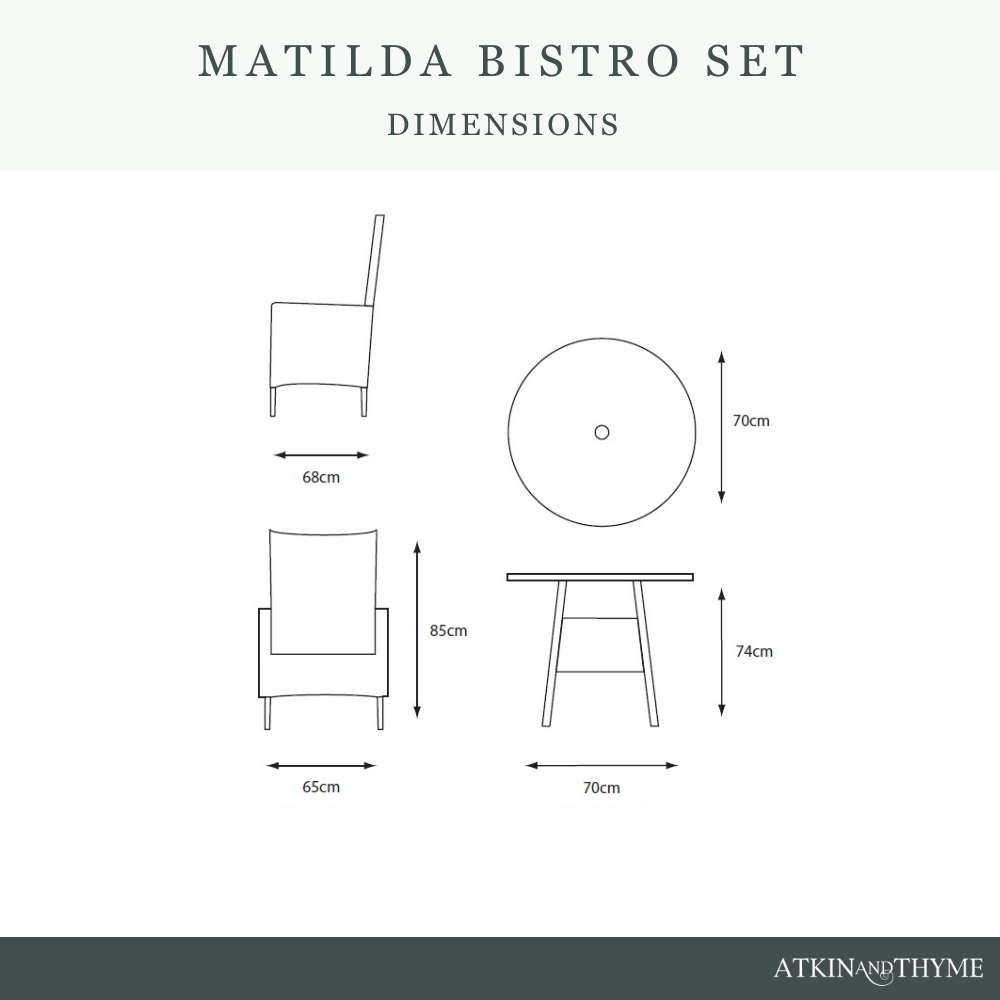 MATILDA 2 SEAT BISTRO SET