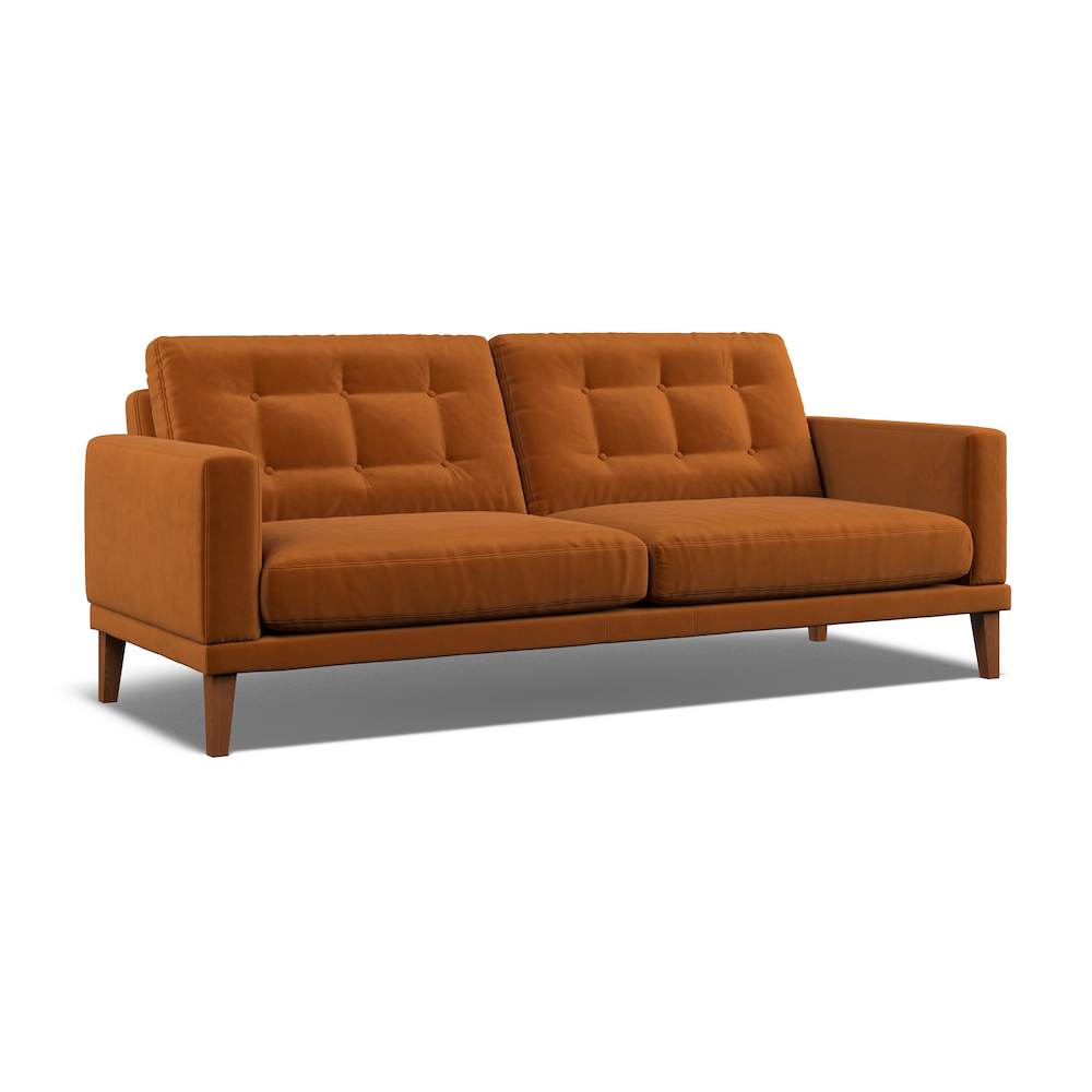 Fitzroy 4-Seat Sofa In Burnt Easy Care Velvet