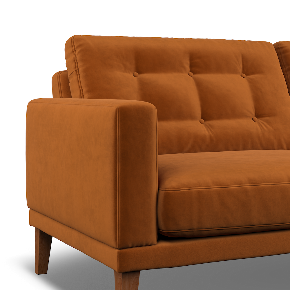 Fitzroy 4-Seat Sofa In Burnt Easy Care Velvet