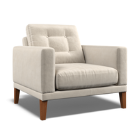 Fitzroy Armchair In Bone Easy Care Velvet