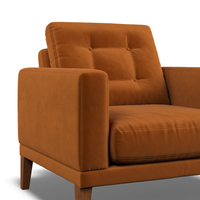 Fitzroy Armchair In Burnt Easy Care Velvet